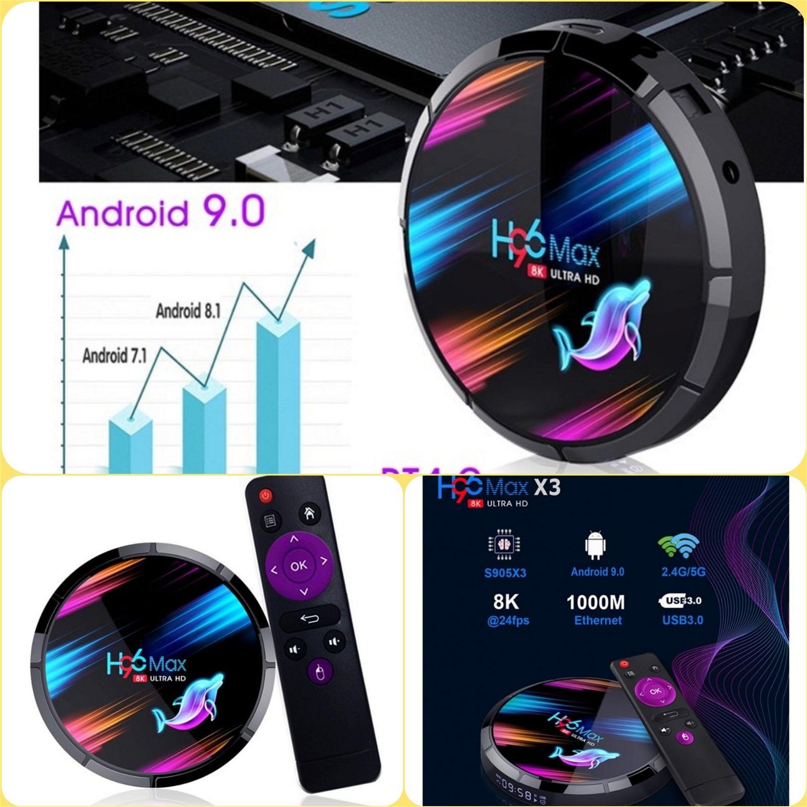 New A95X, H96 Max HD 128 4GB RAM Android, Linux plug & play gaming console system - Arcadeclassics