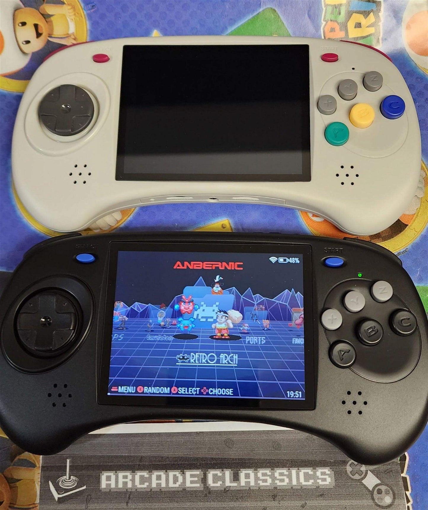 New Anbernic RG Arc-S, RG Arc-D, Sega Design, gaming handheld 256GB custom Linux & Android OS - Arcadeclassics