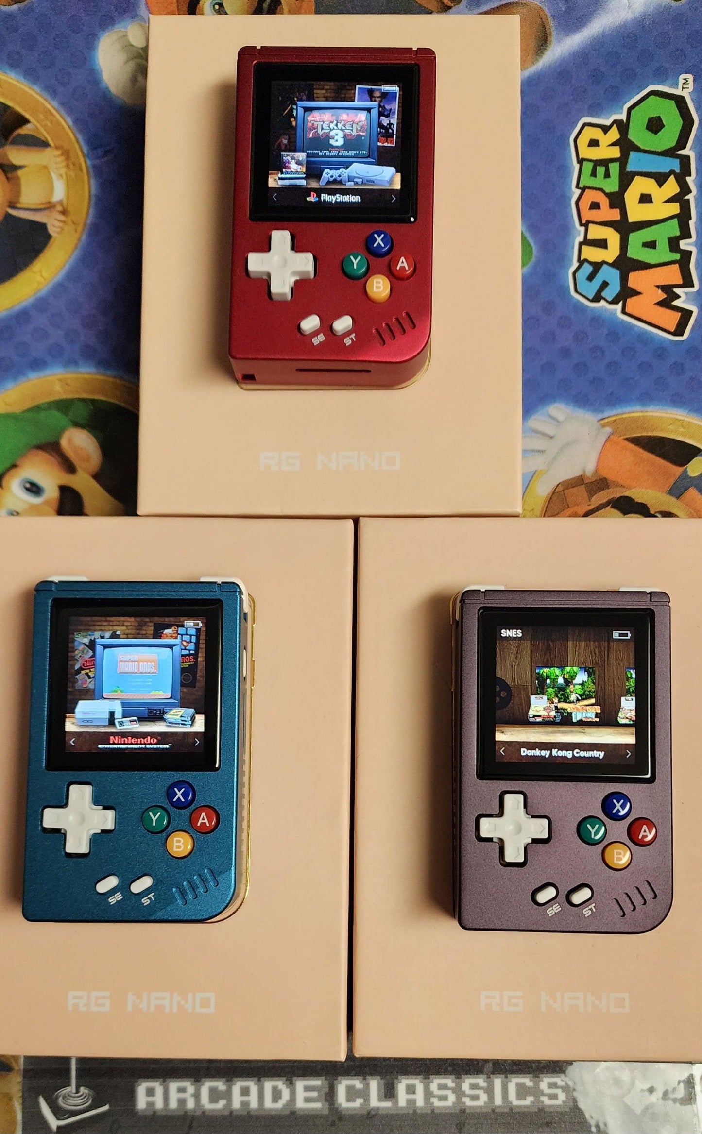 New Anbernic RG Nano 64GB Keychain custom Linux Funkey S portable handheld game console - Arcadeclassics