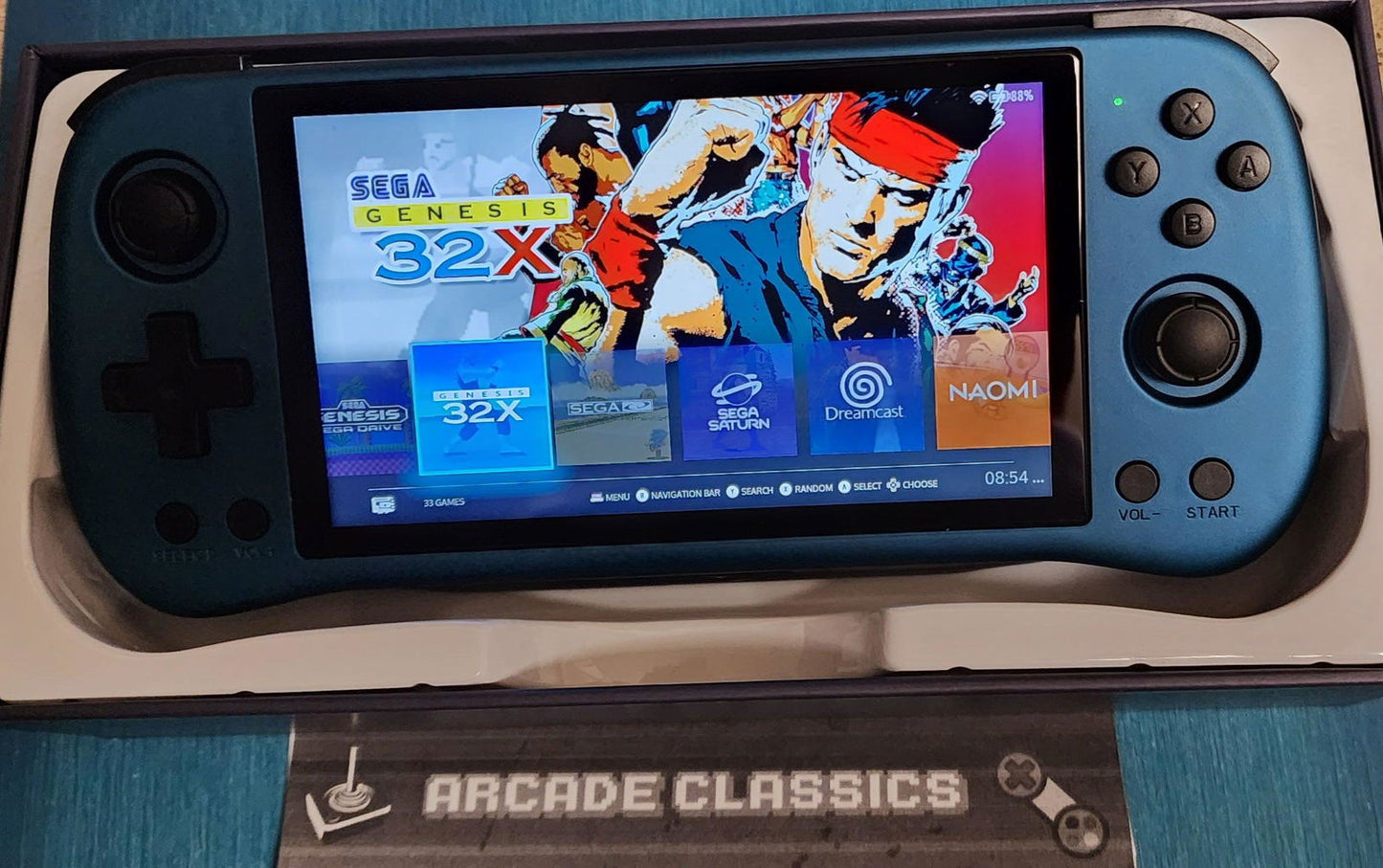 New Powkiddy x55 Custom OS Handheld gaming console & cases 256GB LinuxOS RK3566 5.5" IPS widescreen display - Arcadeclassics