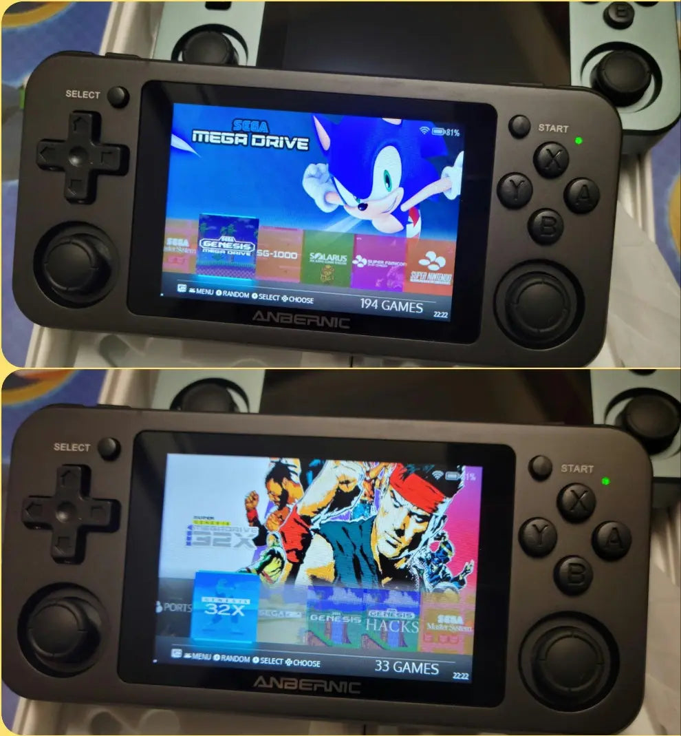 New Anbernic RG351M or 351MP 128GB plug and play Retro handheld game console, 53+ system, latest custom OS/cores, 3 color options - Arcadeclassics