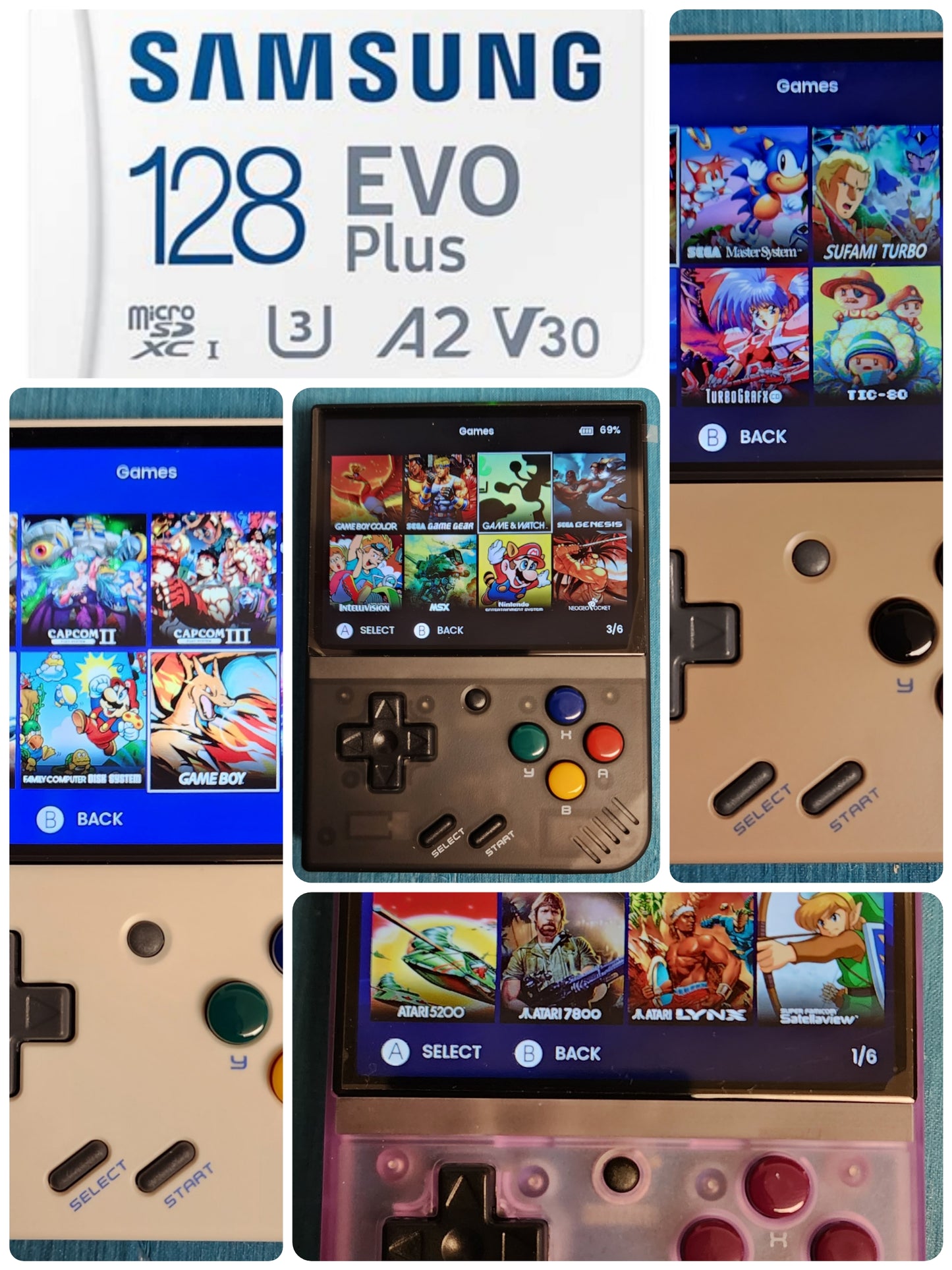 Miyoo Mini+ Plus + 64GB 128GB Onion OS consola portátil de juegos completamente configurada, más de 40 sistemas + mini accesorios