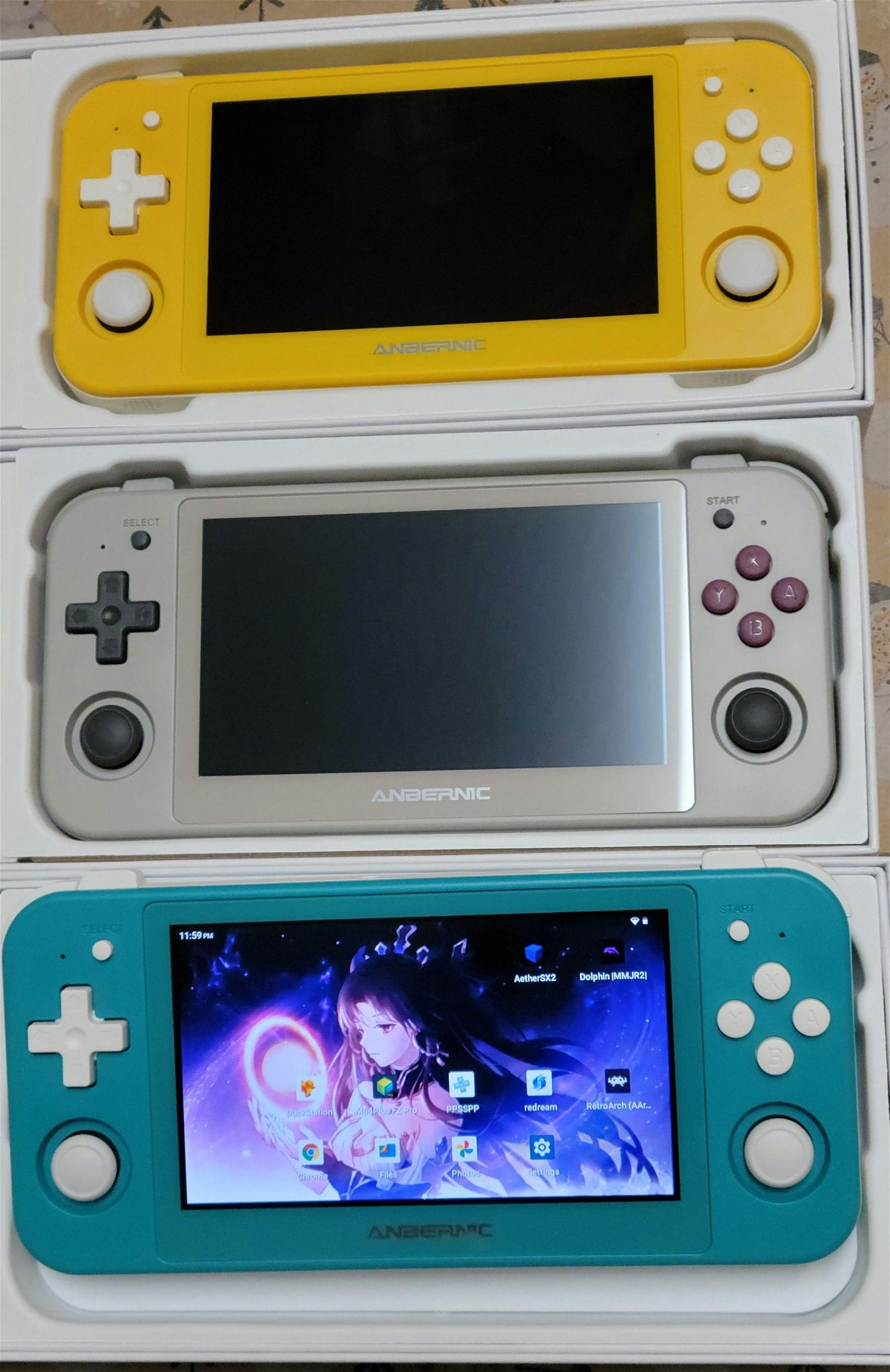New fully configured Anbernic RG505, 5" OLED+ Case 256GB/512GB SD portable gaming handheld console - Arcadeclassics