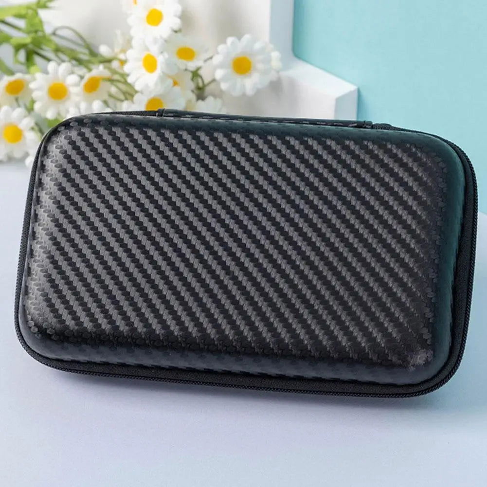Game Console Storage Bag for R35S/R36S/RG35XX, Miyoo, Anbernic Carbon Fiber Pattern EVA Anti-Fall Protective Case - Arcadeclassics