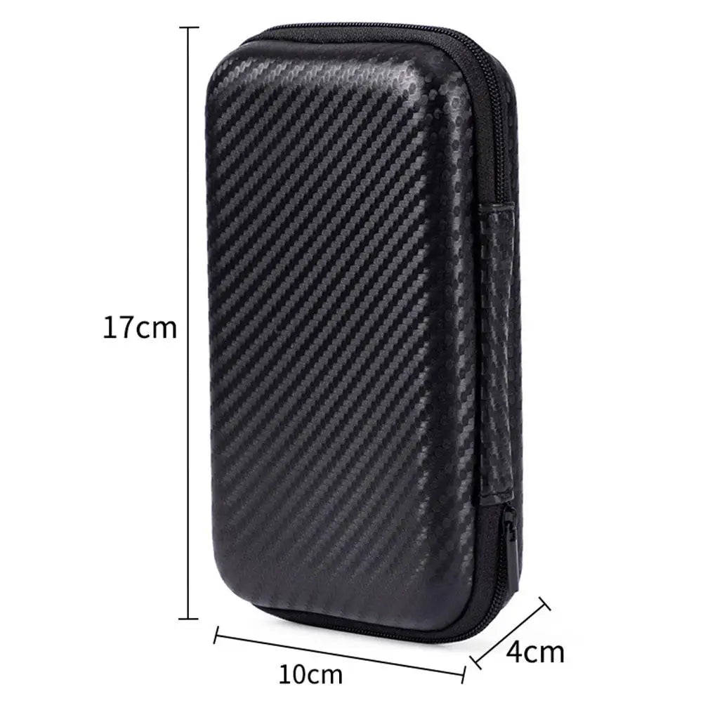 Game Console Storage Bag for R35S/R36S/RG35XX, Miyoo, Anbernic Carbon Fiber Pattern EVA Anti-Fall Protective Case - Arcadeclassics