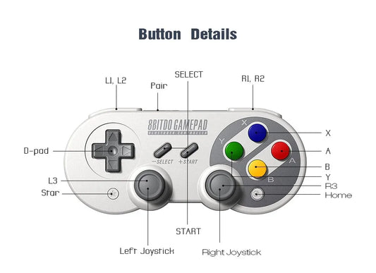 8BitDo Bluetooth Universal Game Controller With Joystick SNES Famicom