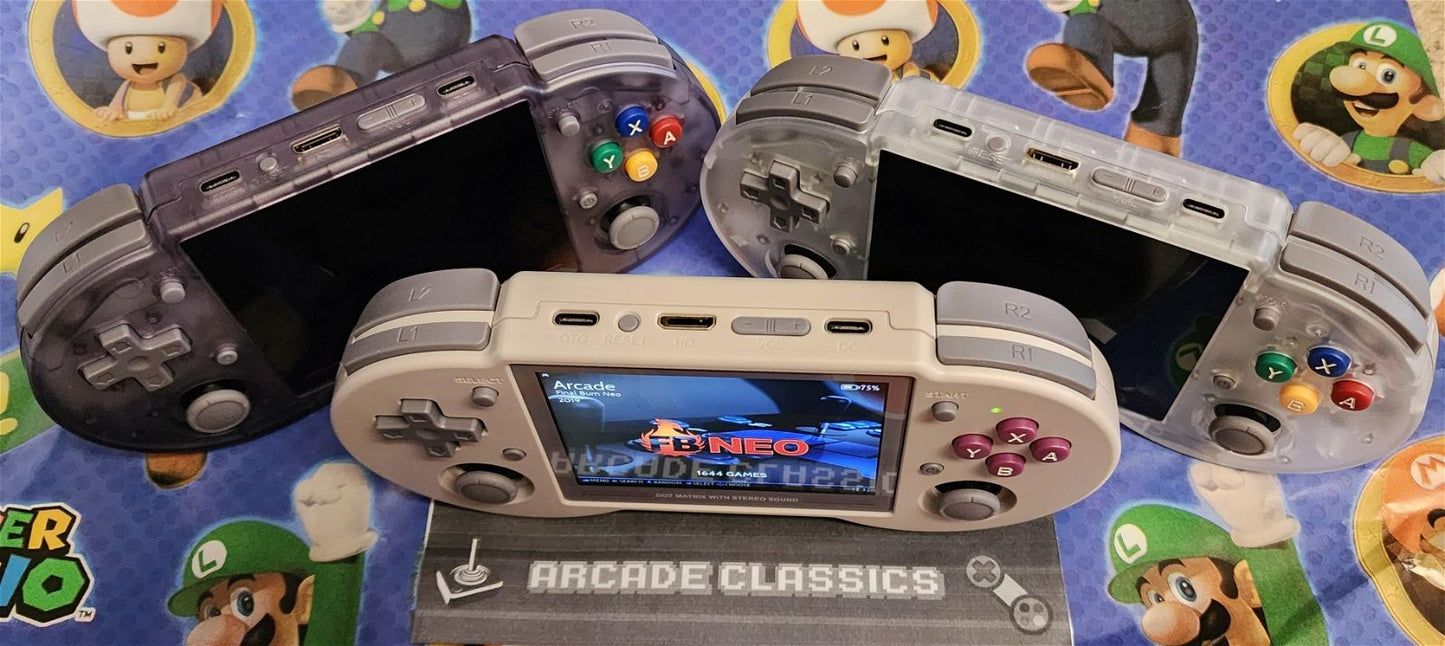 New Anbernic RG353PS + 256GB, custom fully configured Linux OS portable gaming handheld console, SNES style controller - Arcadeclassics