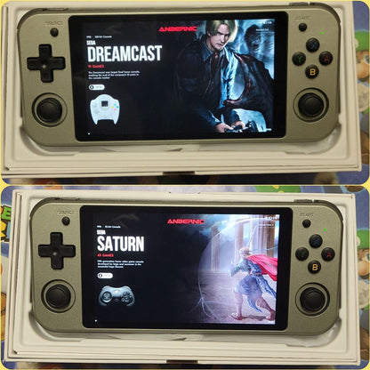 New Anbernic RG552 handheld gaming console, dual boot Android & 256GB Linux OS SD card, 55+ systems - Arcadeclassics