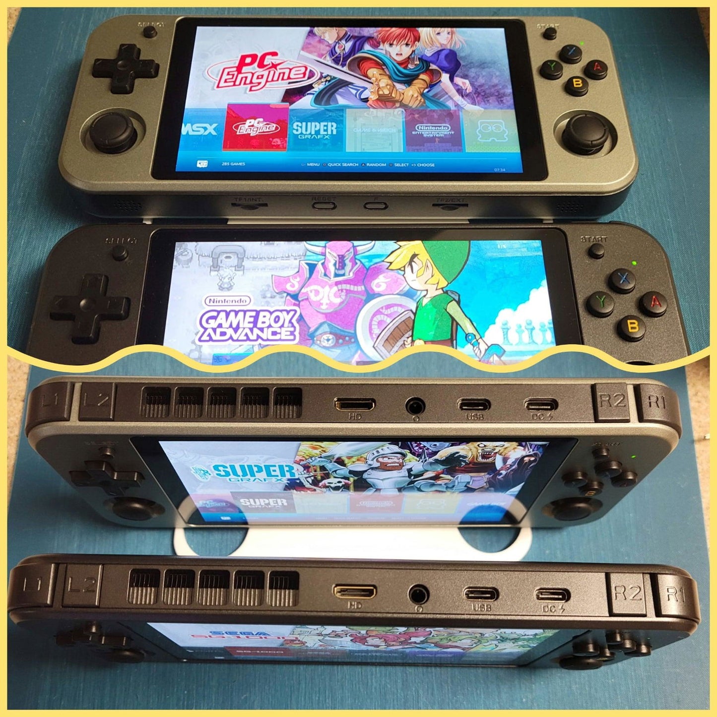 New Anbernic RG552 handheld gaming console, dual boot Android & 256GB Linux OS SD card, 55+ systems - Arcadeclassics