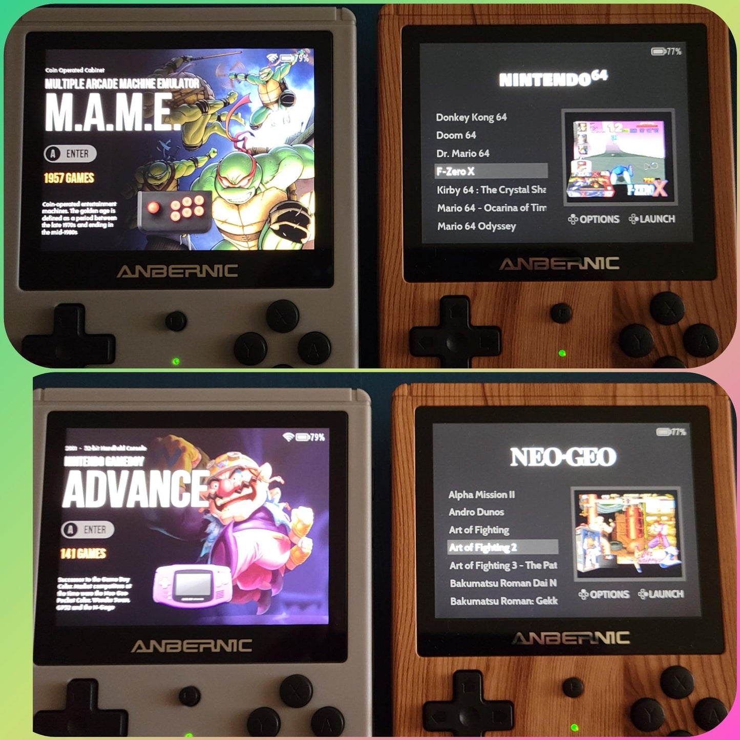New Anbernic fully configured RG351V 128GB portable handheld gaming console - Arcadeclassics #