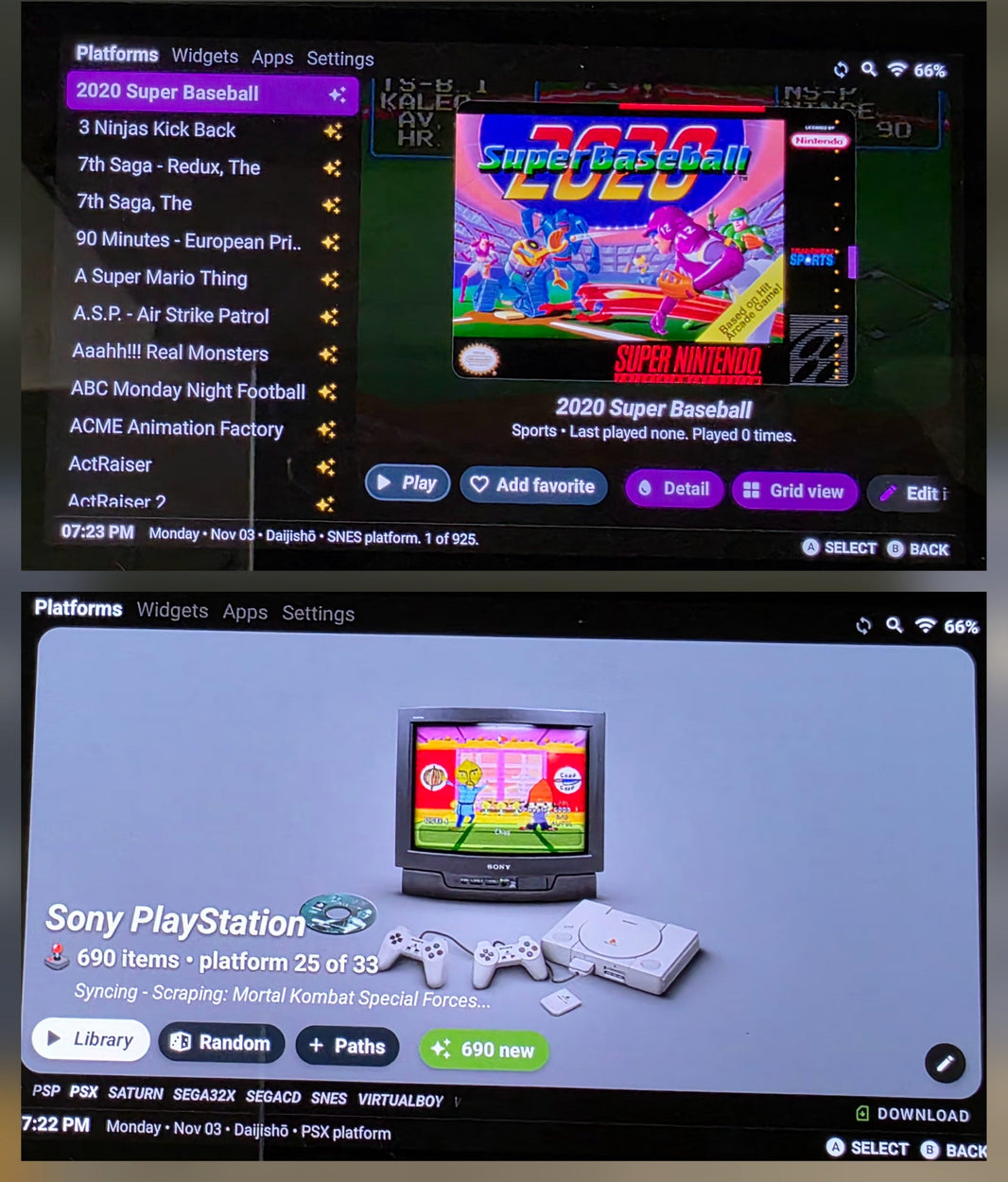 Retro handhelds, consoles, gaming PC, Emulation, custom software media ...